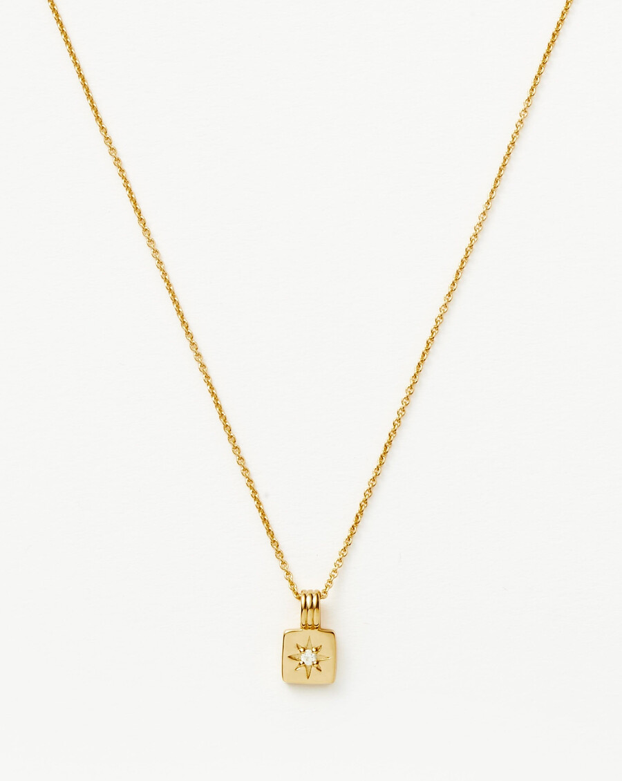 mini star ridge gold pendant necklace