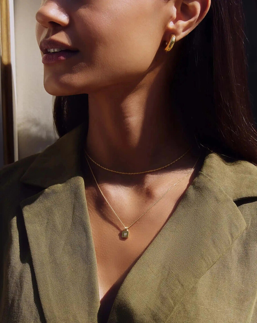 mini star ridge gold pendant necklace
