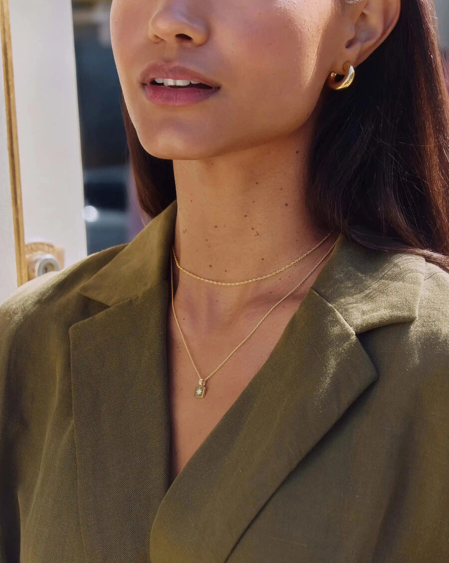 mini star ridge gold pendant necklace