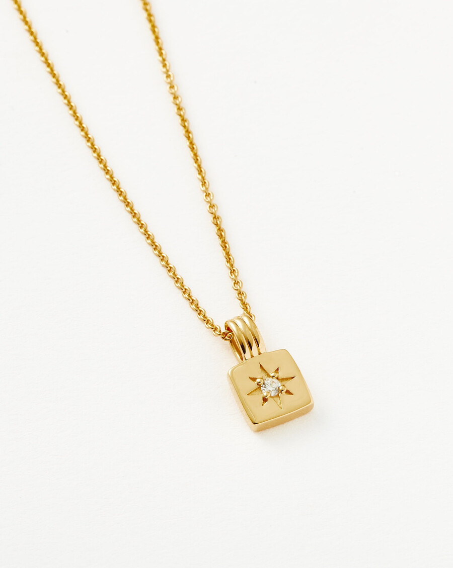 mini star ridge gold pendant necklace