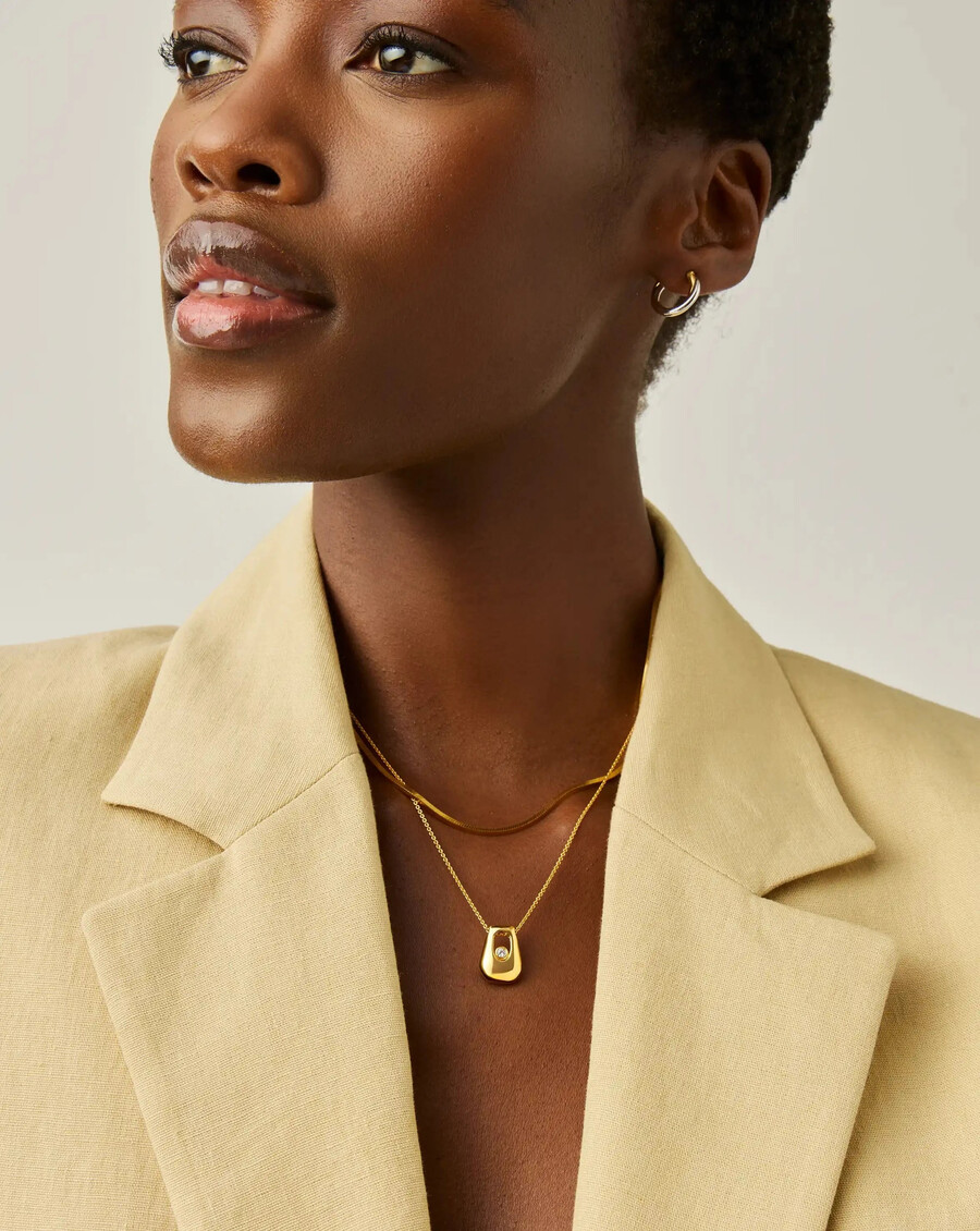 lucy williams arco pendant necklace - gold