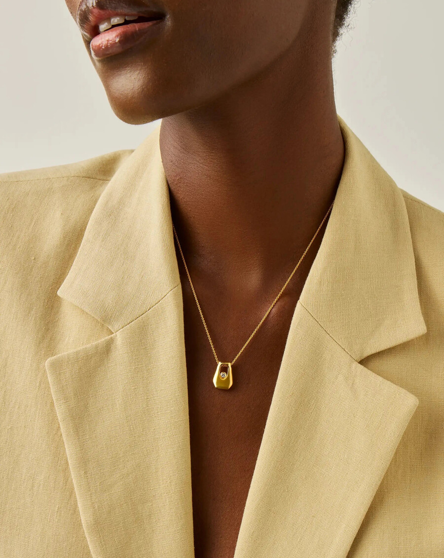 lucy williams arco pendant necklace - gold