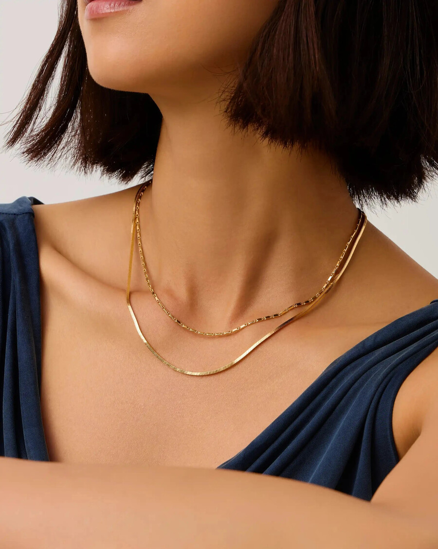 lucy williams horizon link chain necklace - gold