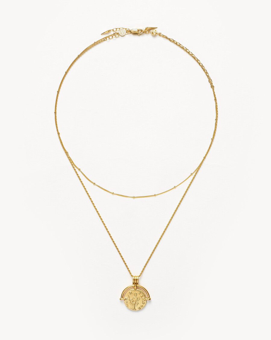lucy williams roman arc chain necklace set - gold