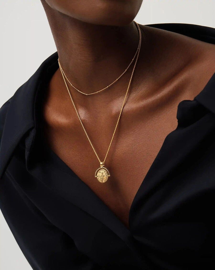 lucy williams roman arc chain necklace set - gold