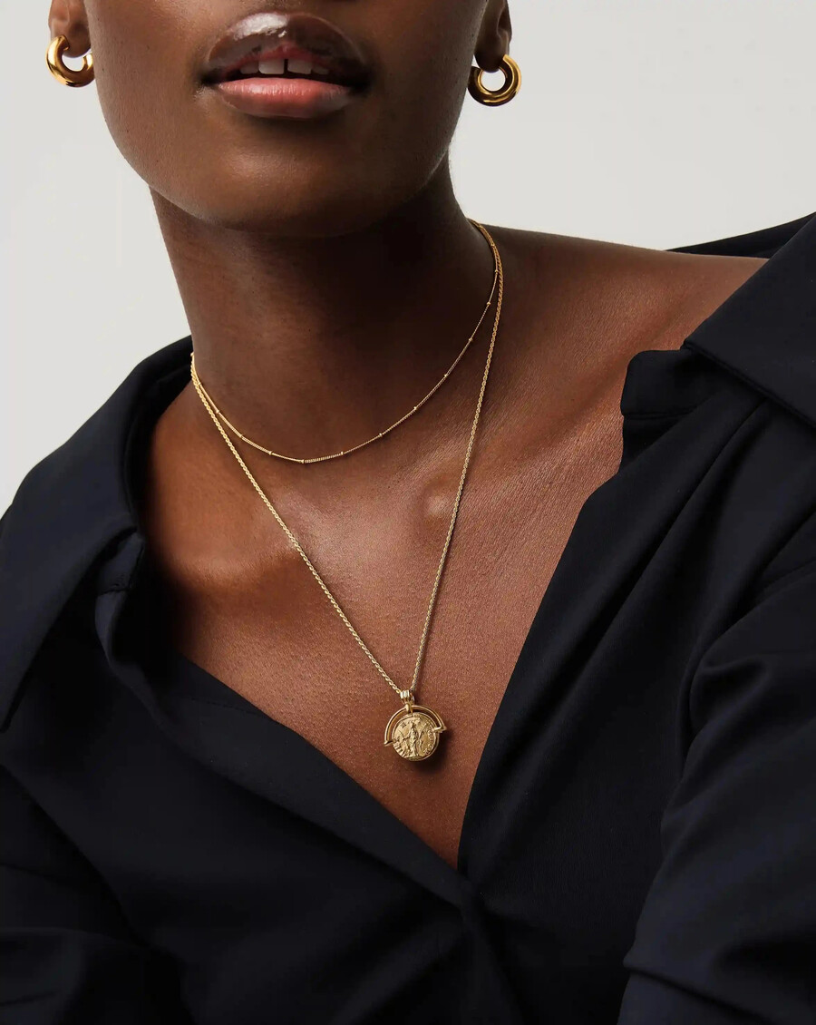 lucy williams roman arc chain necklace set - gold