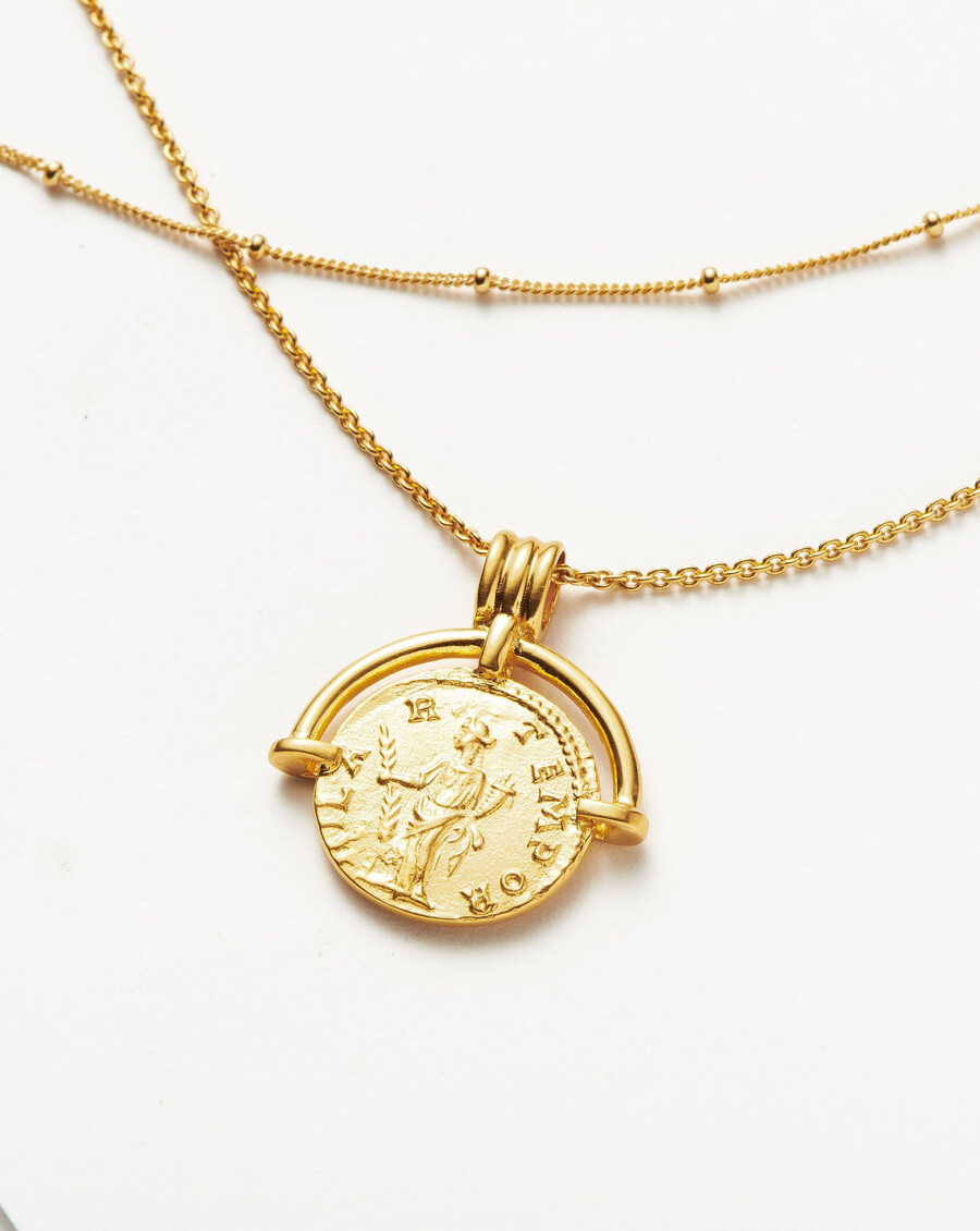 lucy williams roman arc chain necklace set - gold
