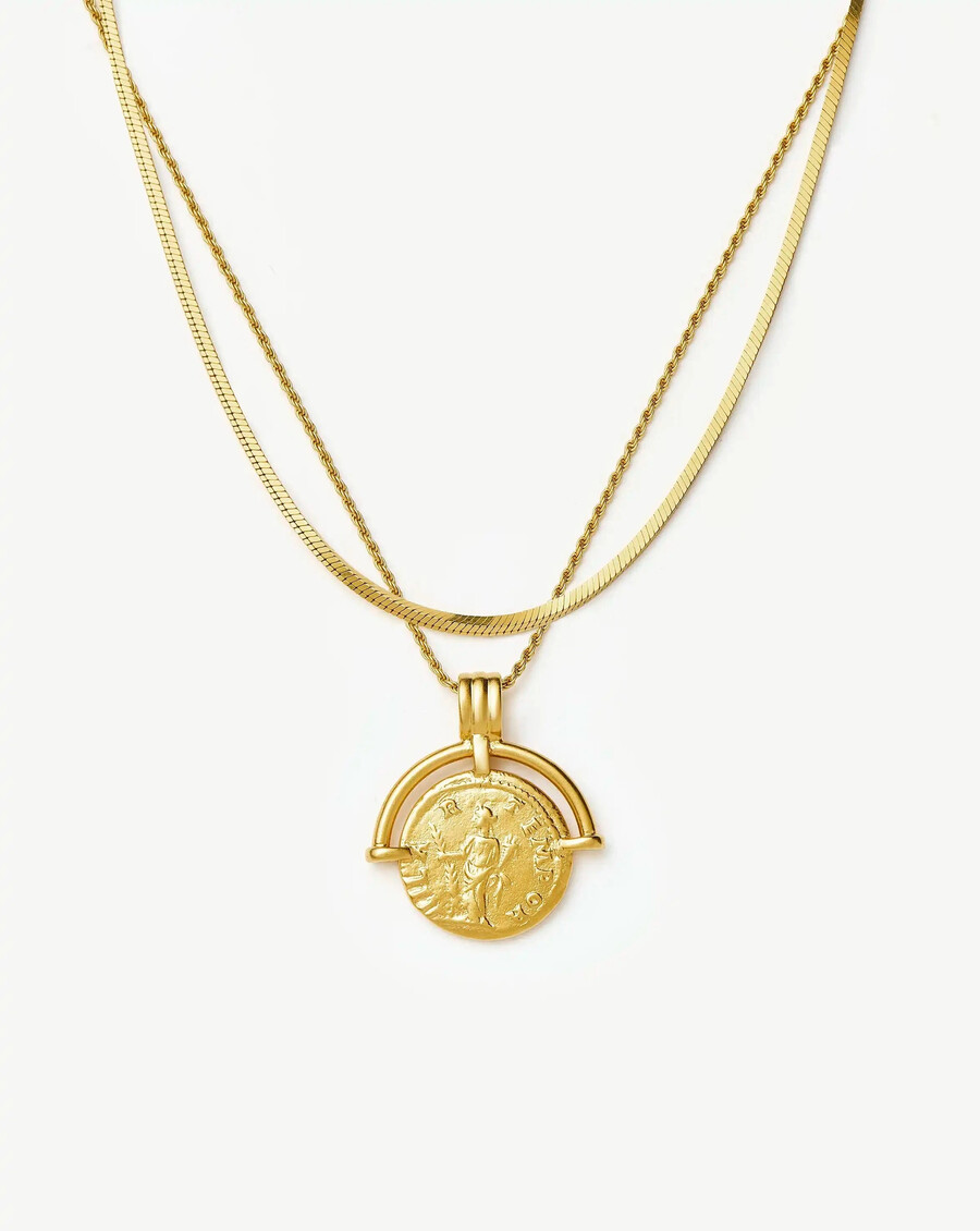 lucy williams roman arc snake gold necklace set