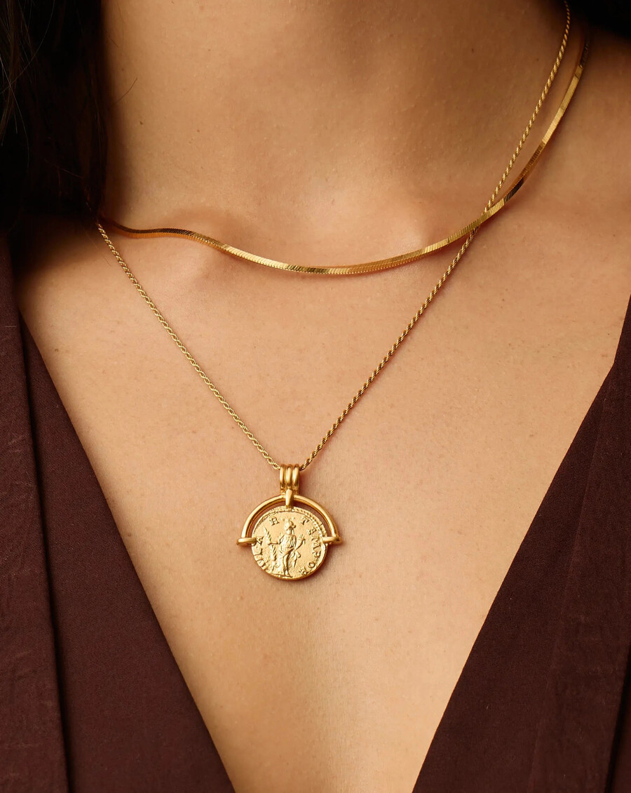 lucy williams roman arc snake gold necklace set