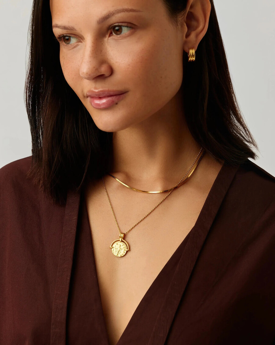 lucy williams roman arc snake gold necklace set