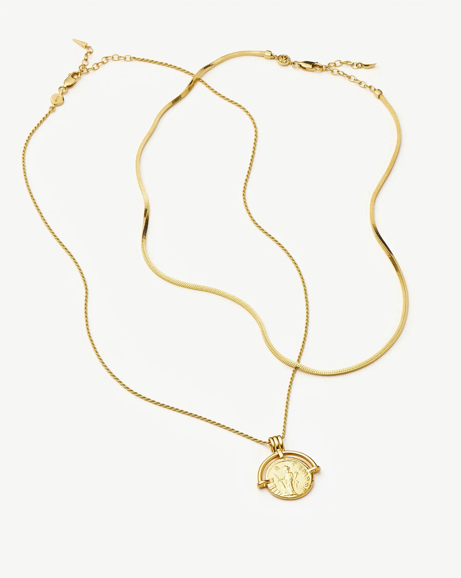 lucy williams roman arc snake gold necklace set