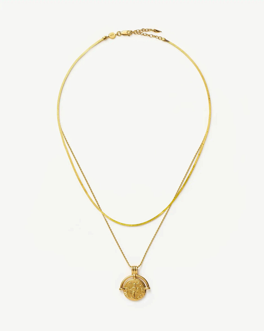 lucy williams roman arc snake gold necklace set