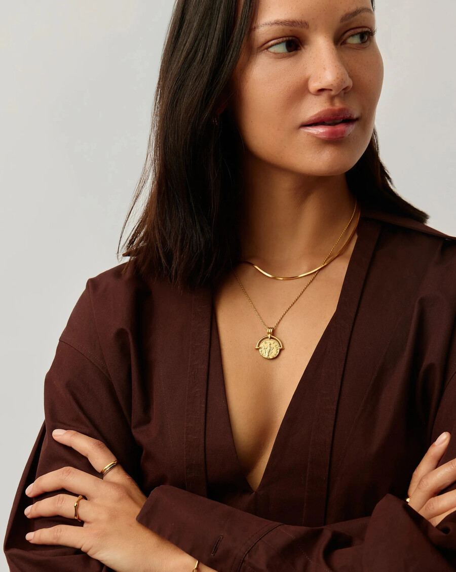 lucy williams roman arc snake gold necklace set