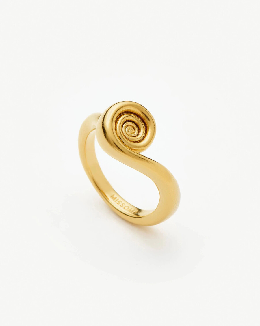 spiral stacking ring - gold