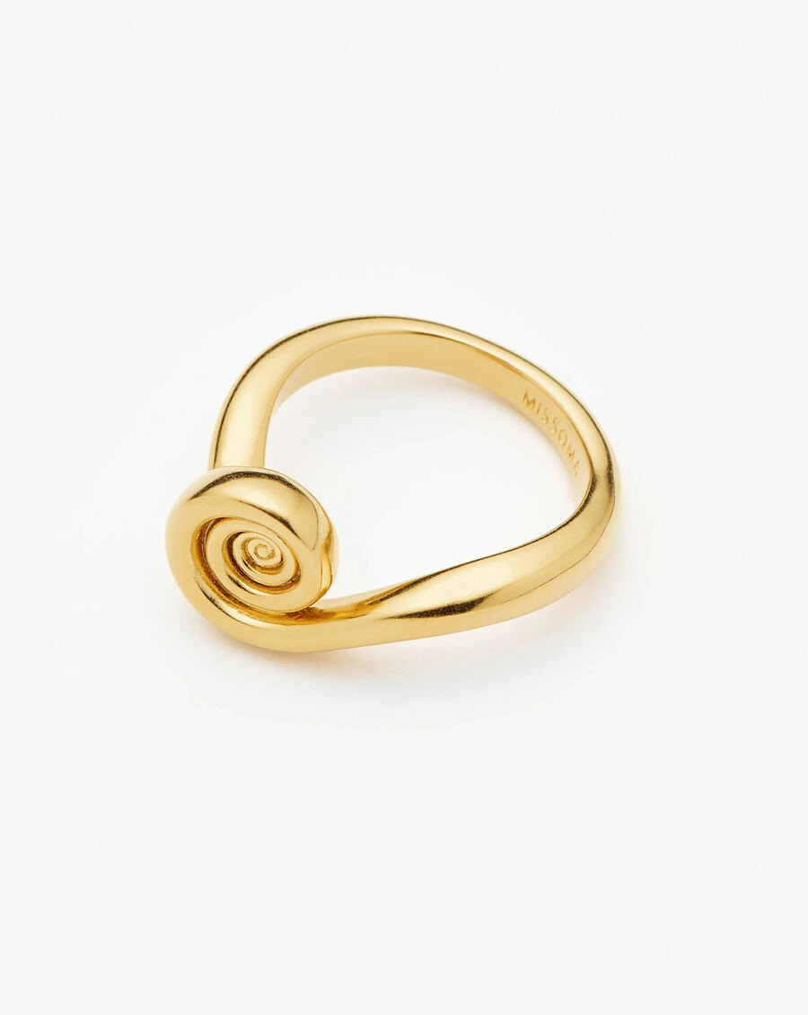 spiral stacking ring - gold