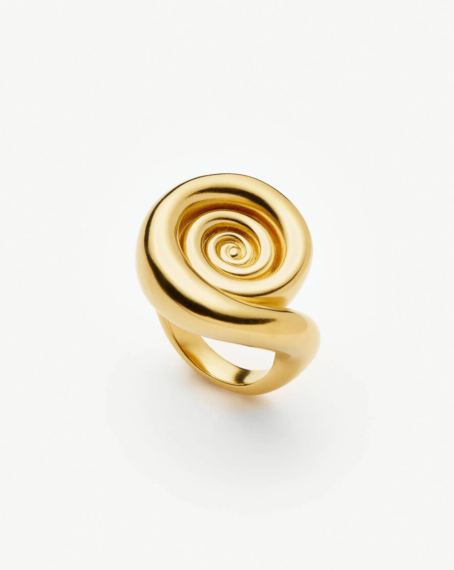 spiral statement ring - gold