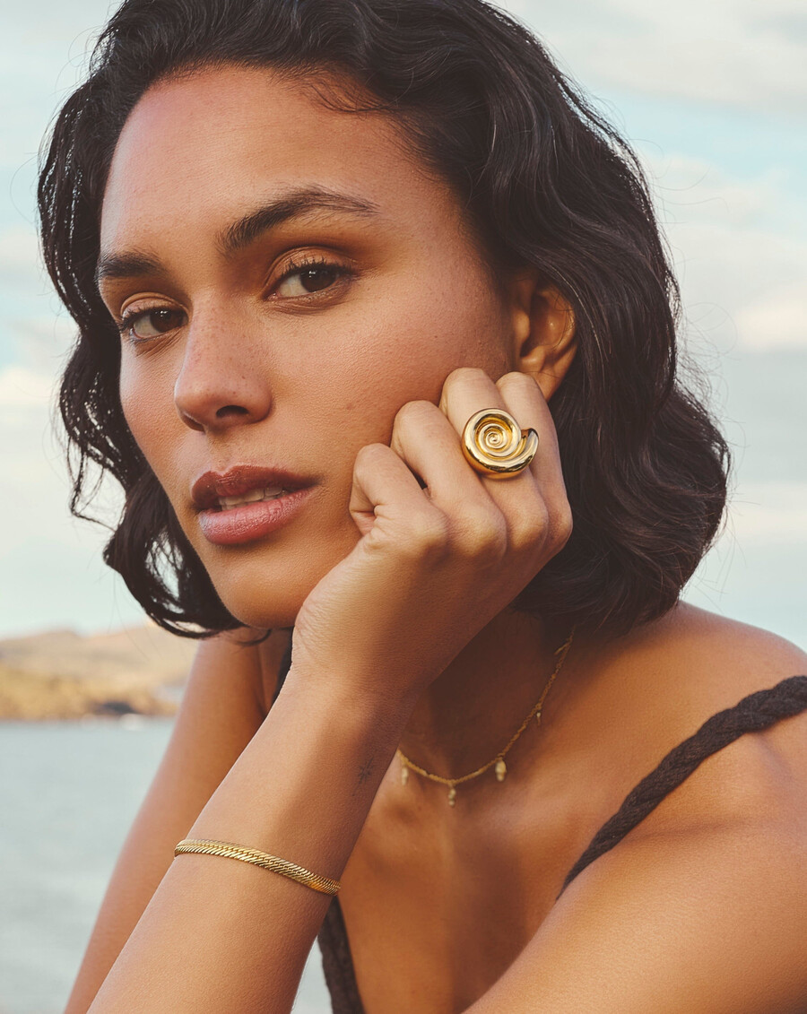 spiral statement ring - gold