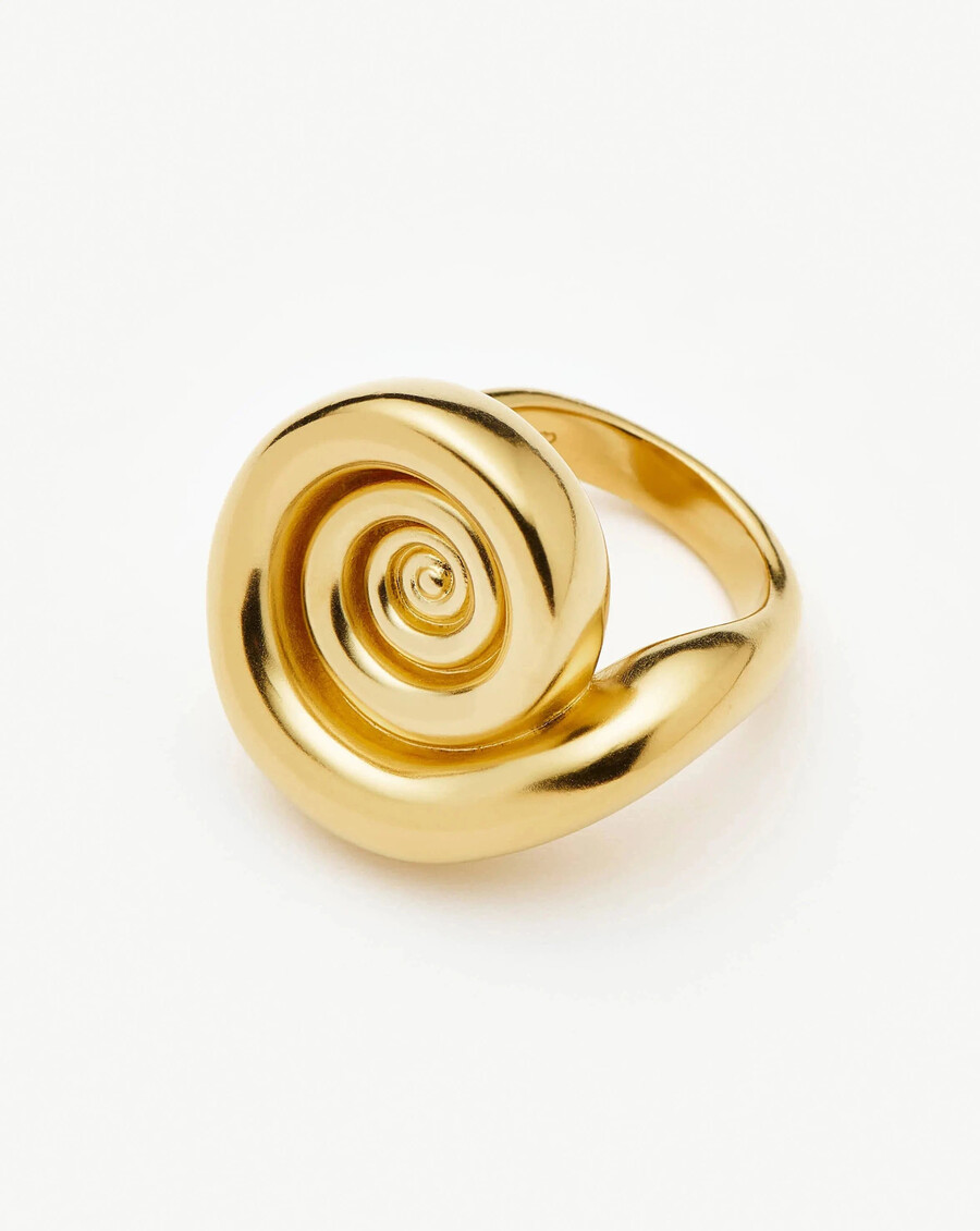 spiral statement ring - gold